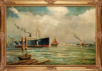 Lot 1208 - Bernard Benedict Hemy (1845-1913) STEAMSHIPS...