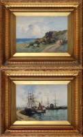 Lot 1218 - Joseph Milne (1857-1911) A HARBOUR SCENE AND A...