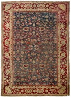 Lot 1235 - An Agra carpet, the field with blue ground and...