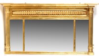 Lot 1290 - A 19th Century overmantel triptych mirror, in...