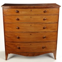 Lot 1316 - A Georgian mahogany bowfront chest of five...