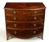 Lot 1320 - A mahogany bowfront chest of four long...