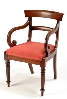 Lot 1329 - A William IV mahogany armchair, with plain...