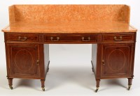 Lot 1330 - An Edwardian mahogany kneehole washstand, the...