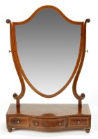 Lot 1331 - A Sheraton revival swing frame toilet mirror,...