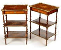 Lot 1340 - A pair of French burr walnut and stained beech...