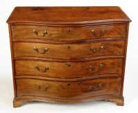 Lot 1355 - A George III mahogany serpentine front chest...