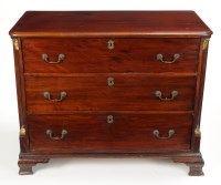 Lot 1356 - A Georgian mahogany chest of three long...