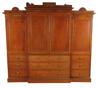 Lot 1361 - A George IV large mahogany breakfront wardrobe,...