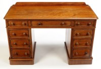 Lot 1380 - A Victorian mahogany pedestal dressing table,...