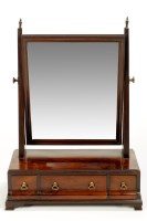 Lot 1381 - A Georgian mahogany swing frame toilet mirror...