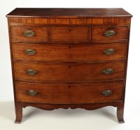 Lot 1396 - A late Georgian mahogany bowfront chest of...