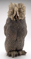 Lot 14 - David Cooke, ''Owl'', hand-painted stoneware,...