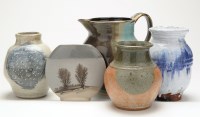 Lot 28 - A group of stoneware vases and a jug, various...