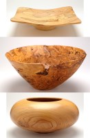 Lot 42 - Brian Barnes: hollow form bowl, burr elm,...