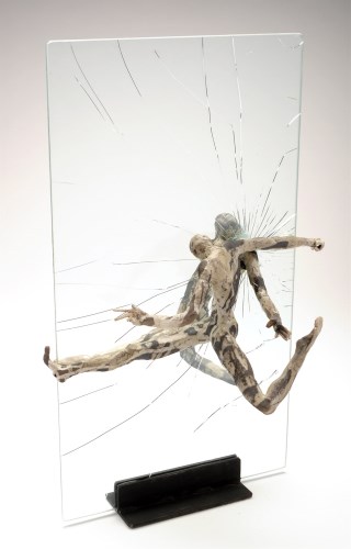 Lot 63 - Michael Speller ''Fractured'' glass with...