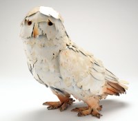 Lot 67 - Peter Sailes OWL hand-painted metal 36cms...