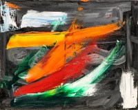 Lot 238 - Dan Harrison ABSTRACT: ORANGE, RED AND GREEN...