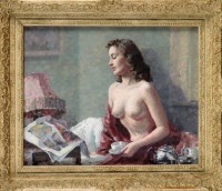 Lot 319 - Leonard Monro Boden ''MORNING TEA'' signed;...