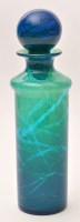 Lot 1027 - Mdina: a tall green and blue decanter,...
