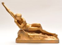 Lot 1050 - After George Maxim: a gold painted terracotta...