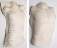 Lot 1060 - A cast model of a female torso, with inscribed...