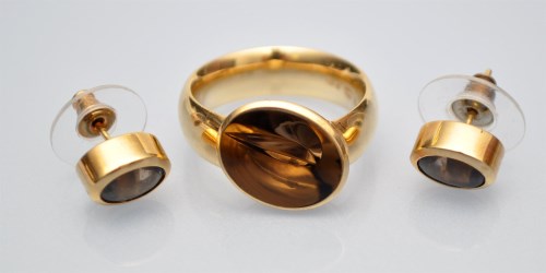 Lot 1099 - Kim Buck for Georg Jensen: a citrine set 18ct....