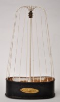 Lot 1115 - ''Bird Cage Lamp'' - metal and wirework wall...