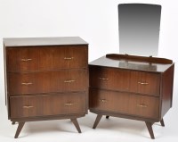 Lot 1126 - Remploy: a dark stained wood dressing table,...