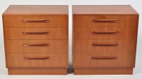 Lot 1149 - G-Plan: a pair of teak chests of four long...