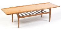 Lot 1161 - A 1970's teak coffee table, the rectangular...