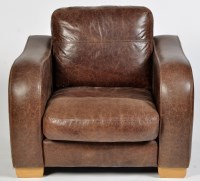 Lot 1167 - Siren Furniture Ltd: a brown leather armchair,...