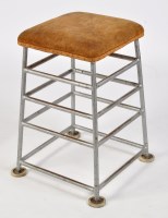 Lot 1170 - A steel frame stool, industrial style, with...