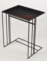 Lot 1222 - A modern glass top black and metal occasional...