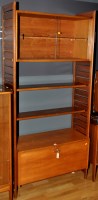 Lot 1230 - Ladderax type shelving, with glass front...