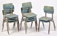 Lot 1237 - Ten stacking school chairs, with plastic backs...