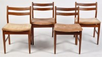 Lot 1246 - Style of Niels Moller: four teak dining chairs,...