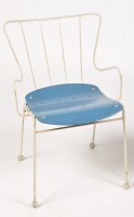 Lot 1251 - Earnest Race: Antelope chair, in white painted...