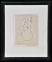 Lot 1355 - Roger Hilton ''Seated Nude with hand to head''...