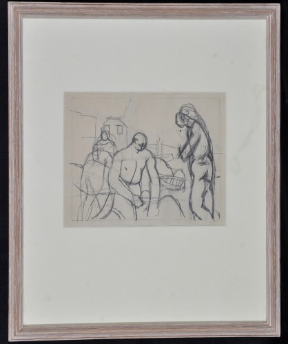 Lot 1357 - Keith Vaughan ''Figures on shore'', with...