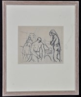 Lot 1357 - Keith Vaughan ''Figures on shore'', with...