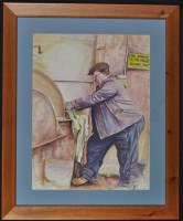 Lot 1376 - Peter Patrick Burns Caulkers at work, signed,...