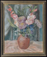 Lot 1406 - James Edward Bostock Flowers in a terracotta...