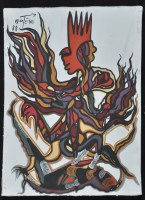 Lot 1410 - Marcel Gotene Abstract composition of a bird...