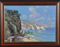 Lot 1416 - Sorrentio Luigi Italian coastal scene with...
