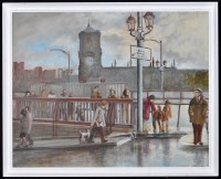 Lot 1427 - J*** Batey Figures on the Tyne Bridge near St....