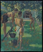 Lot 1461 - A Follower of Henry Scott Tuke Boys playing in...