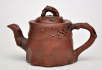 Lot 18 - Chinese Yixing-type stone ware teapot and...