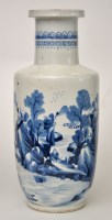 Lot 24 - Chinese blue and white Rouleau vase, with...