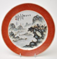 Lot 38 - Chinese Famille Verte dish, with lakeland...